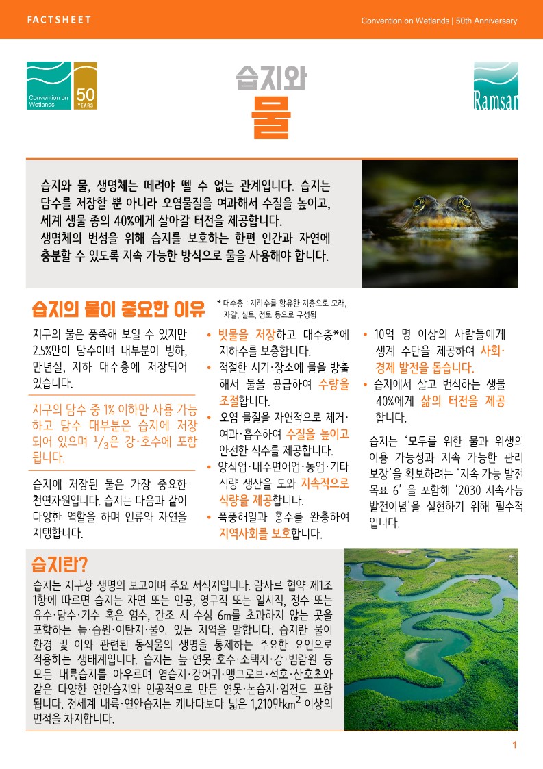 (람사르 간행물) 습지와 물